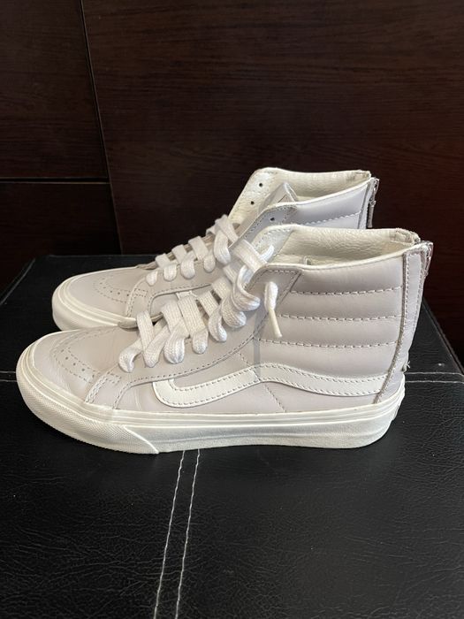 Adidași Vans Sk8-Hi piele albă • Mărime 35 • Fermoar spate • Stare foarte buna