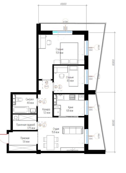 Nur Продается 3 комнатная квартира коробка Ц-5, метро Минор Алайский