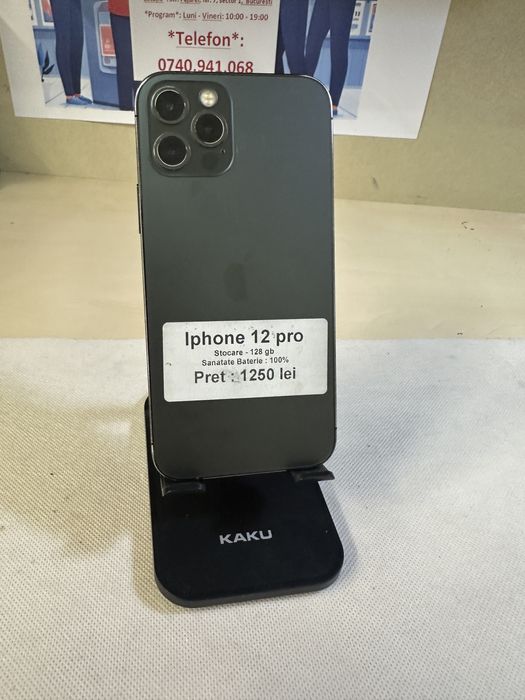 Iphone 12 pro / 128 gb / 100% baterie / folie sticla cadou