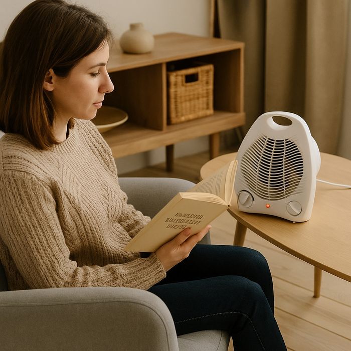 Отоплителна вентилаторна печка Rosberg R51970G – 2000W, бял/червен