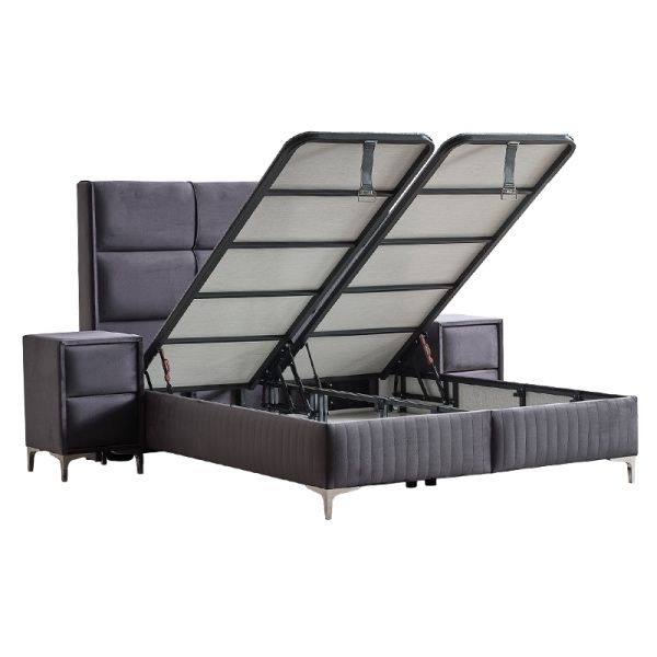 Тапицирана спалня с матрак BELLA 160 x 200 - графит 29