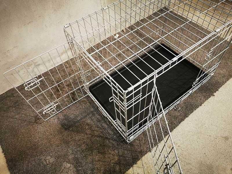 метална сгъваема клетка за куче 77x49x63см за транспорт и стационар