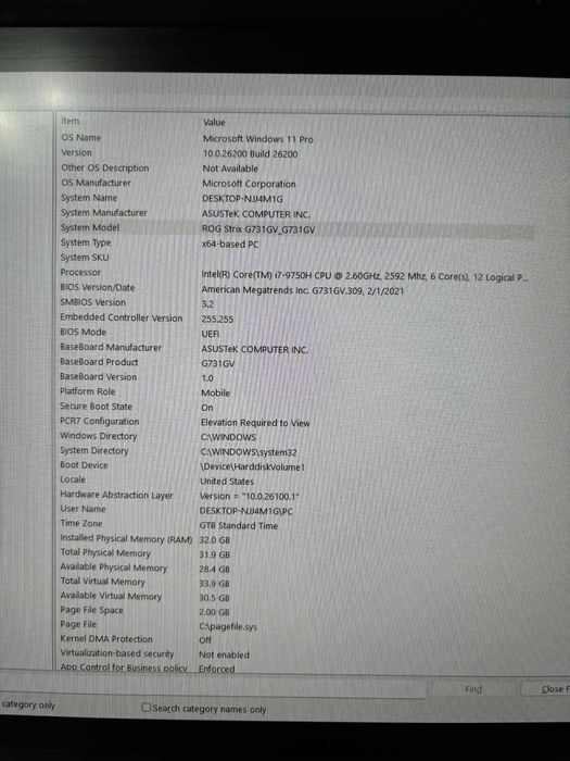 Laptop Gaming Asus Rog Strix G731GV | Intel i7-9750H |  RTX 2060 6GB |