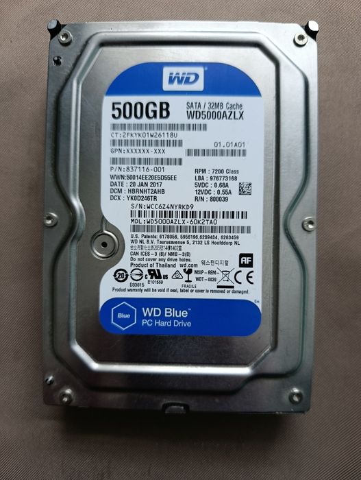 Жёсткий диск hdd 500gb
