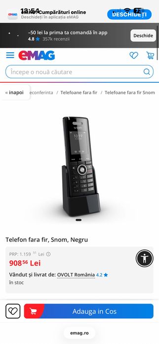 Telefon fără fir, Snom, Negru