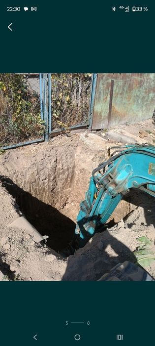 Экскаватор мини Тараз водопровод канализация