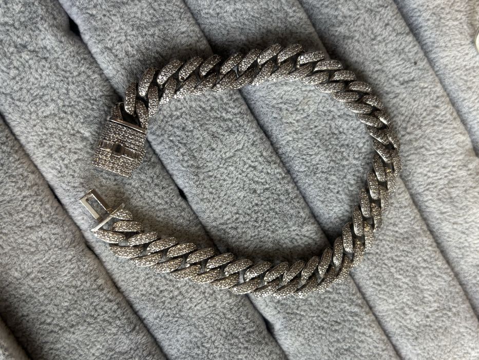 Сребърна гривна Монако с камъчета 37.4гр 925