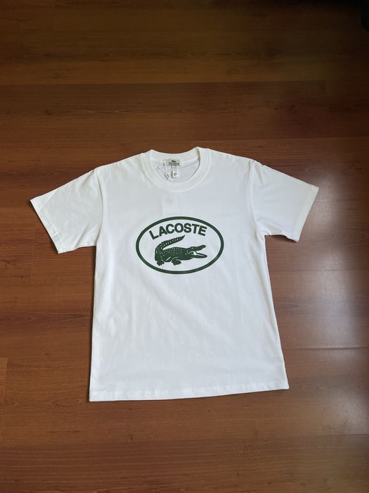 Мъжки тениски Lacoste с голямо лого – Черна и Бяла – Чисто нови!