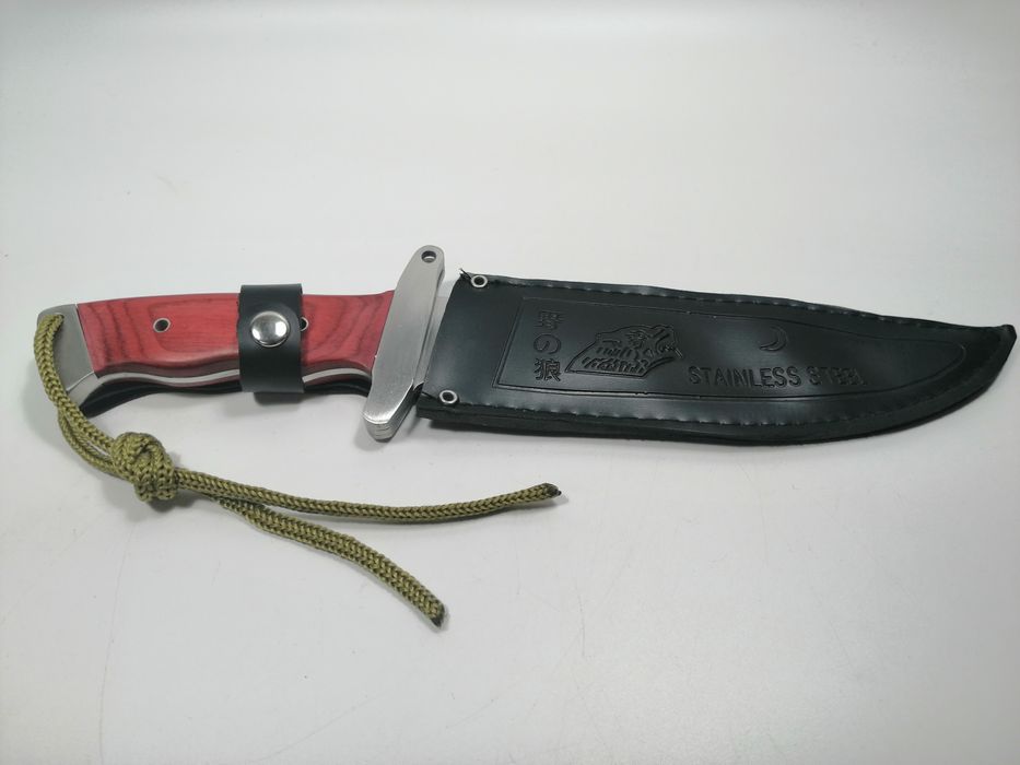 Cutit de vanatoare Steel Wolf, otel inoxidabil, 31 cm, argintiu