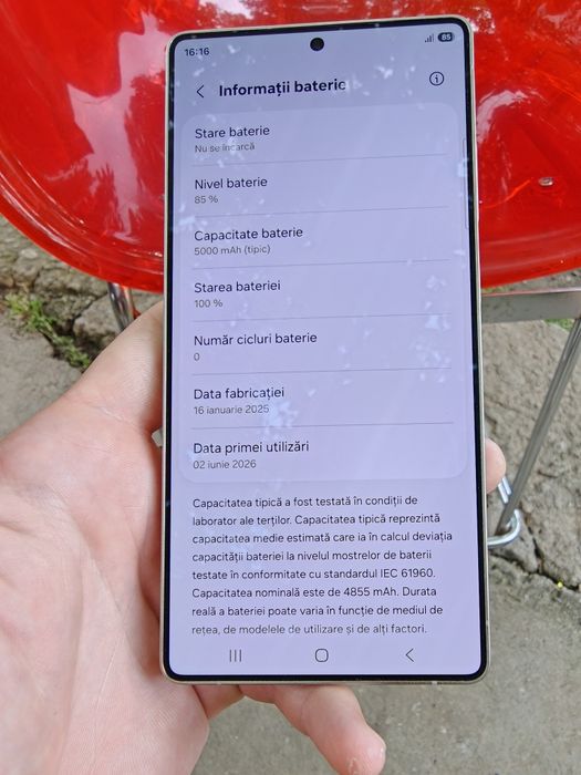 Galaxy S25 Ultra 512 GB, Baterie 0 cicluri incarcare