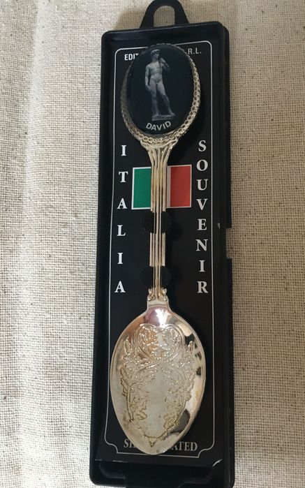 Сребърна сувенирна лъжичка-Давид