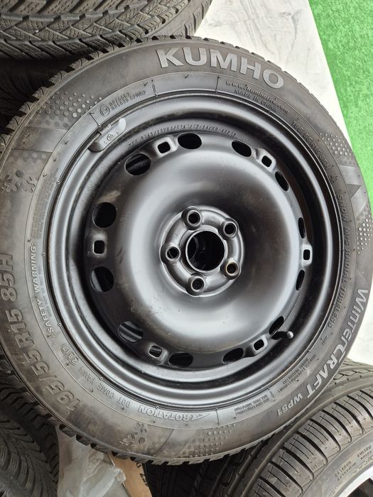 Vând Jante+cauciucuri 195/55/15 M+S de Wv,Skoda,Seat 5/100/15