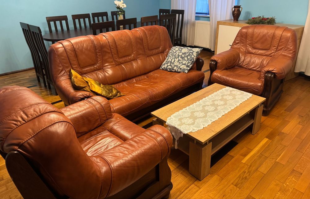 Fotolii și canapea din piele