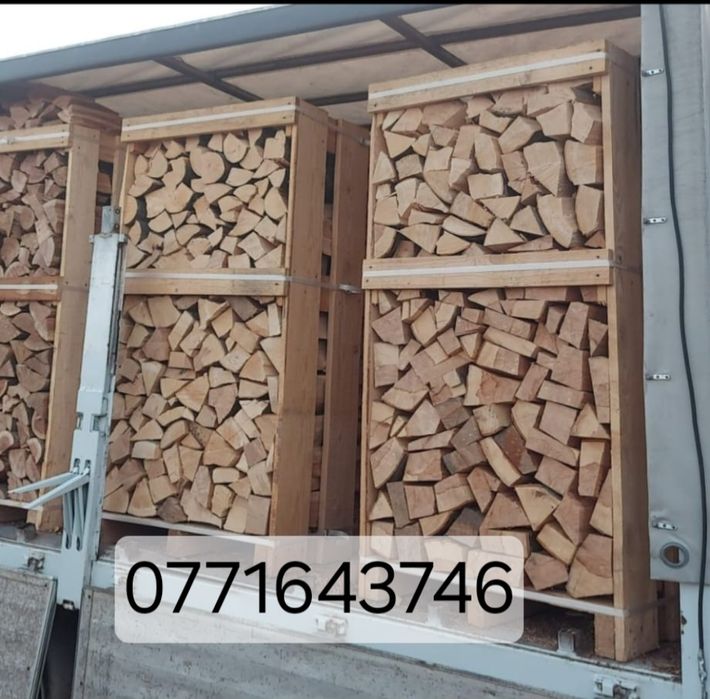 Lemne de foc la palet tăiate și sparte paletizate fag stejar