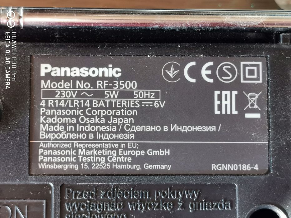 Radio portabil Panasonic ,RF3500,4lungimi de unda