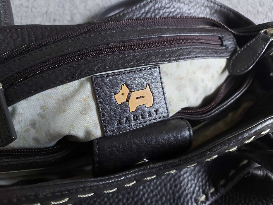 Кожена чанта Radley London - тъмно кафява