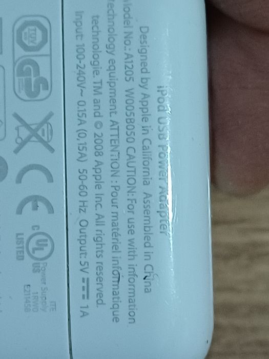 Incarcator original Apple USB iPad A1205, 5v  1A

#8