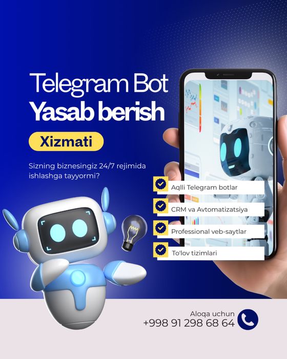 Mobil ilova website Telegram bot