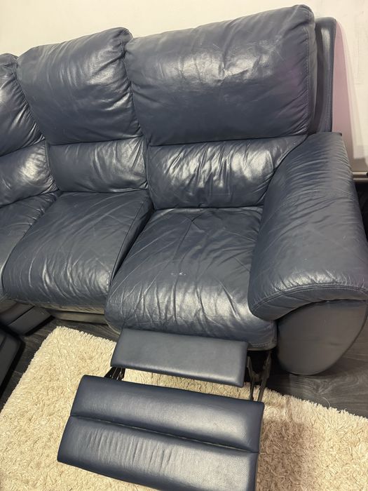 Canapea piele naturala cu recliner