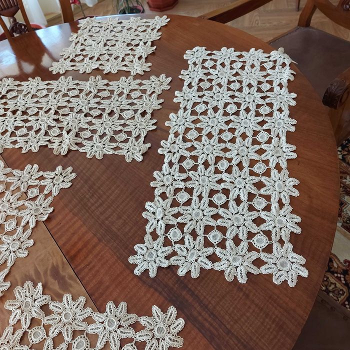 Dantele fine din macrame SET complet 7 obiecte