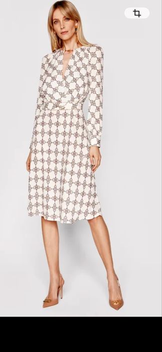 Elisabetta Franchi рокля с принт и лого детайл