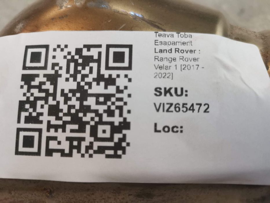 Тръба Тоба Ауспух Ленд Роувър Рейндж Роувър Велар / Land Rover Range R