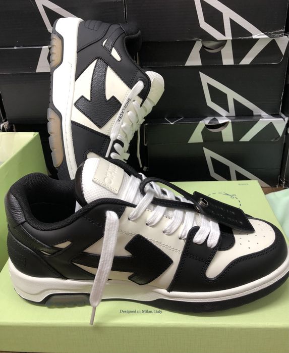 Off White Out Of Office Black White Leather Full Box Verificare La Livrare