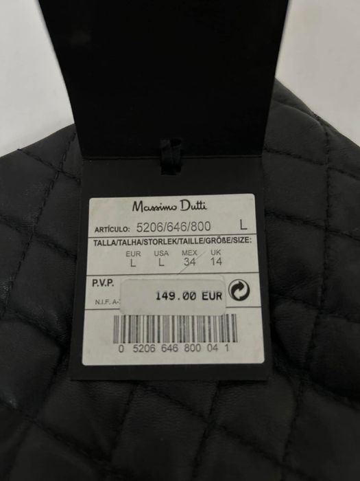 Fustă nouă, neagră, piele naturală, de la Massimo Dutti, mărimea L