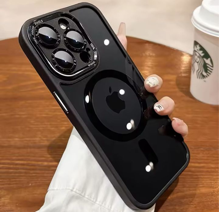 Iphone 14/15/16 PRO MAX PLUS - Husa PC Magsafe Spate Fumuriu