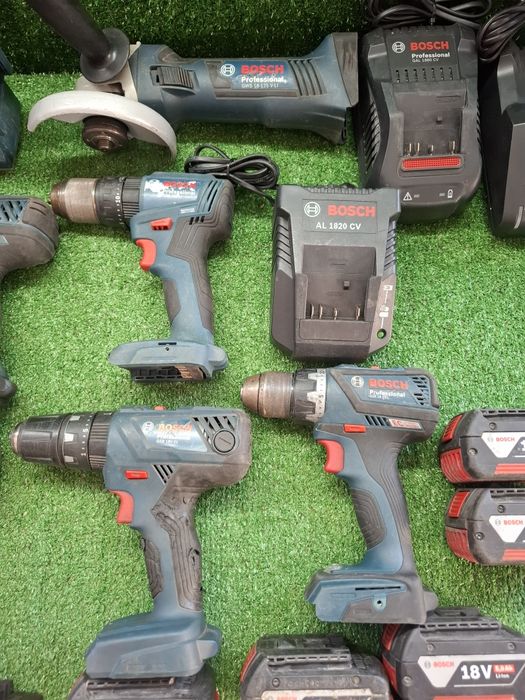 Инструменти на Bosch 18V ренде/шлайф/винтоверт/батерии