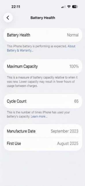 IPhone 14 Blue - 128GB, 6GB RAM (100% - Battery Health)