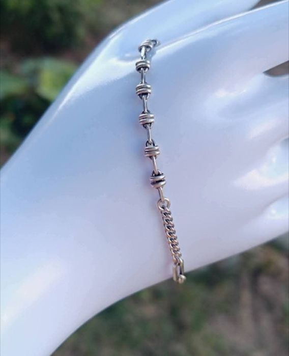 Veche bratara din argint de 925, in stil inima cromata, copii