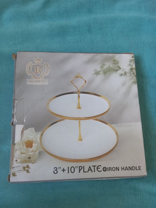 Тарелка 2х ярусный новый