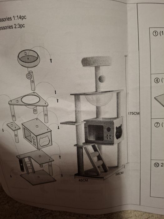 Loc de joaca  pentru pisici nou 175x58x45