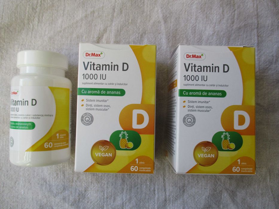 Vitamina D, 1000 IU​, comprimate masticabile, 179 bucăți