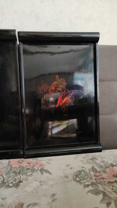 Подносы чёрно- лаковые. Старинные. Вьетнам. Ханой.