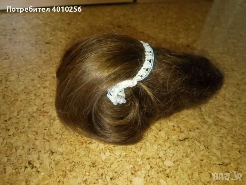 Естествена българска коса светлокестенява дължина 13 см