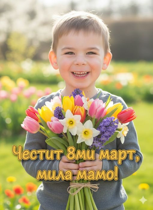 Персонализирана снимка с поздрав за  8-ми март