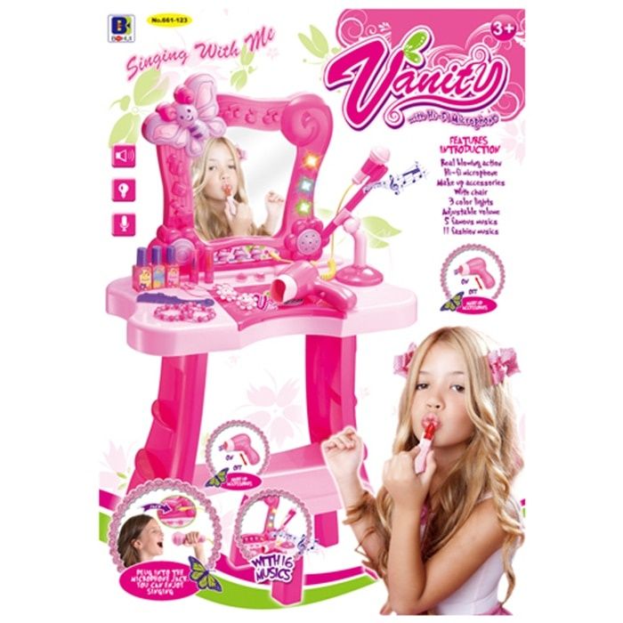 Тоалетка с микрофон, звук, светлина и раница Make-Up ARTIST с гримове