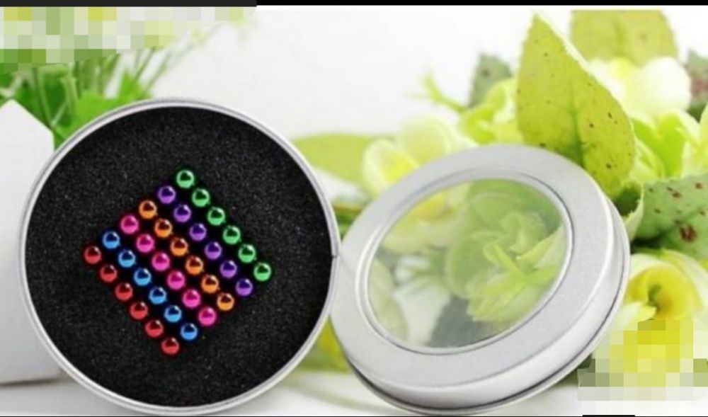 216 Магнитни Топчета (сфери) цветни 5 мм, в метална кутия