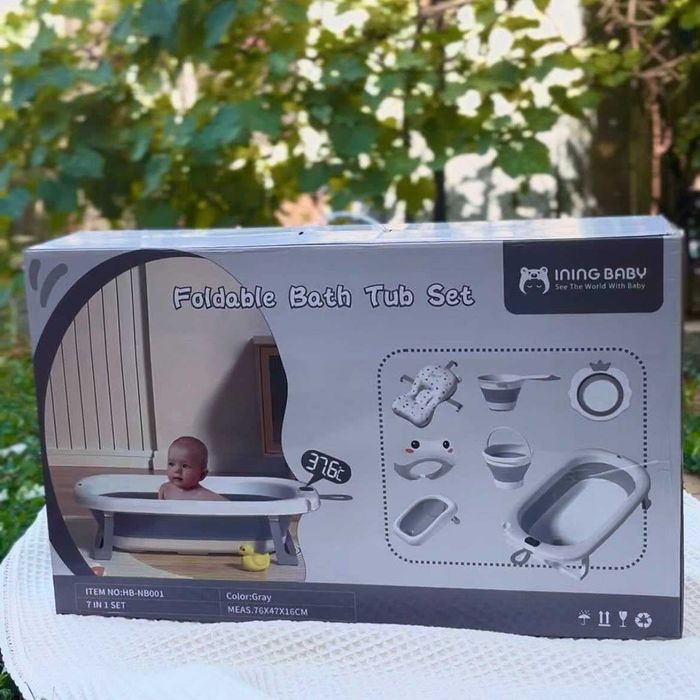 Chaqaloqlar uchun buklanadigan vannochka, 7-in-1 to‘plam