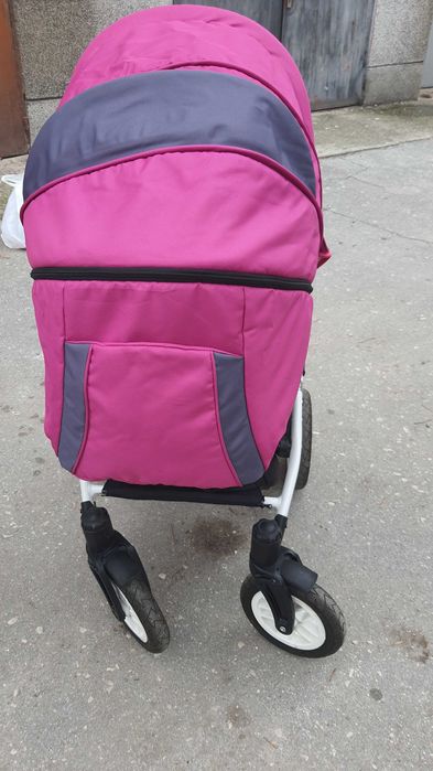 Бебешка количка Gusio Carrera New 2в1 - цвят малина