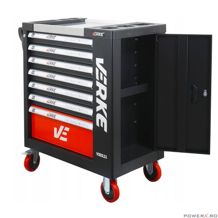 Dulap scule complet echipat, 7 sertare, 154 piese, Verke