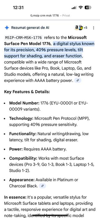 Microsoft Surface Pro Pen negru v4 Pix control tablete