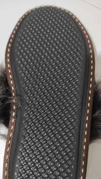 Дамски домашни чехли вълна и естествен косъм номер 38