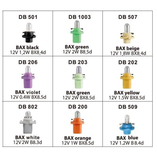 Крушки за табло MIX 180 броя T5 B8.5D BX8.4d B8.3d 12V 1.2W