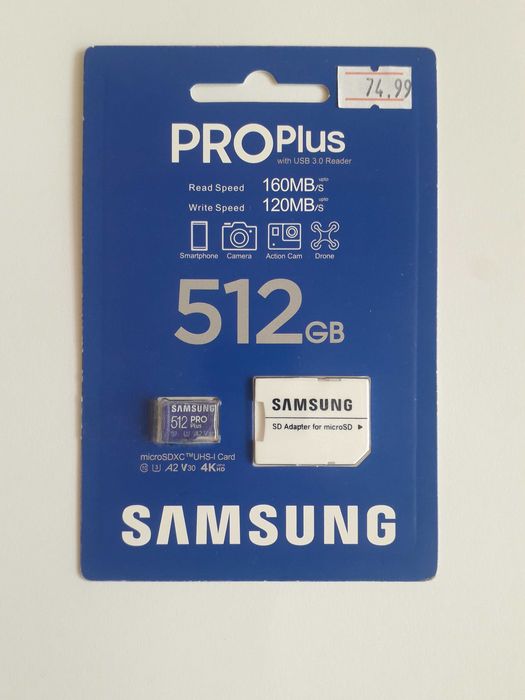 Micro SD 512 GB Карта с Памет