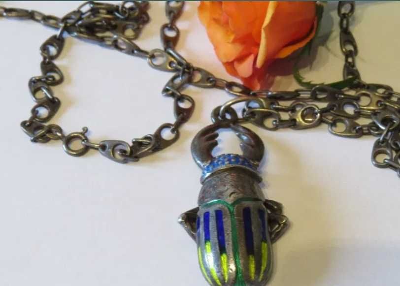 Lant si pandant Lucanus cervus argint