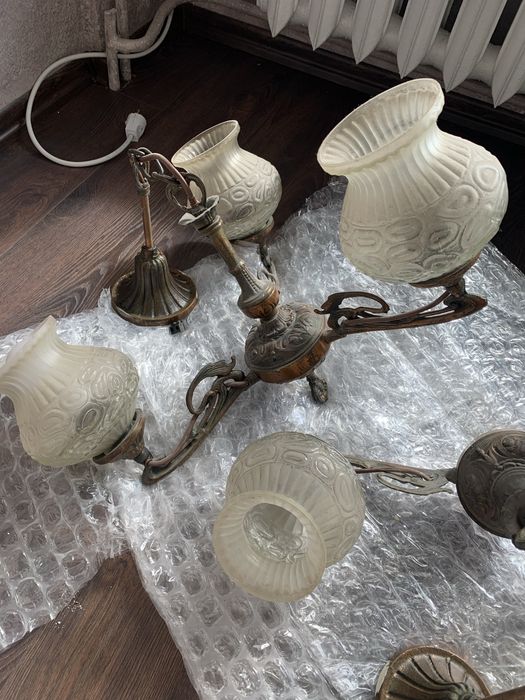 Ретро полилей от месинг и стъкло