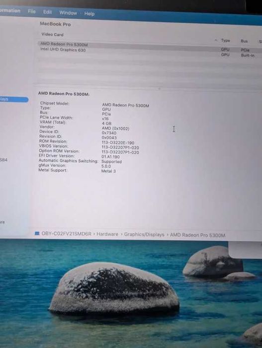 Apple Macbook pro 16 2019 I9 89 de cicluri baterie MDM
